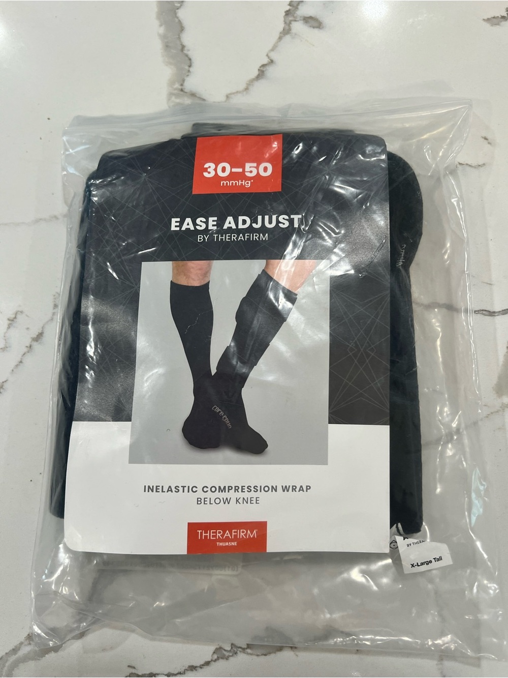 Therafirm Ease Adjust Black Below-Knee Compression Wrap (30-50 mmHg) X LG Tall